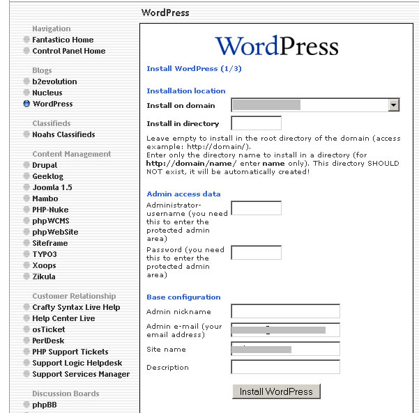 how to install wordpress