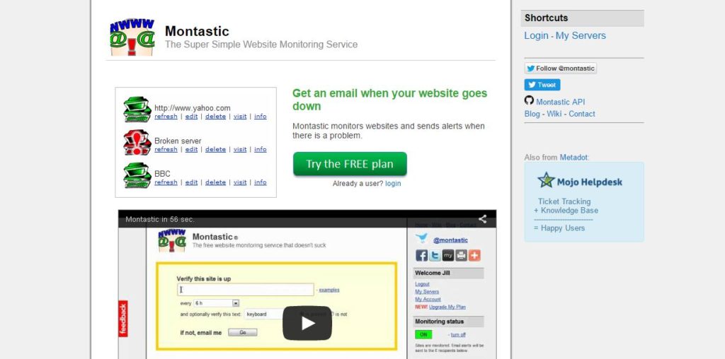 montastic website monitoring