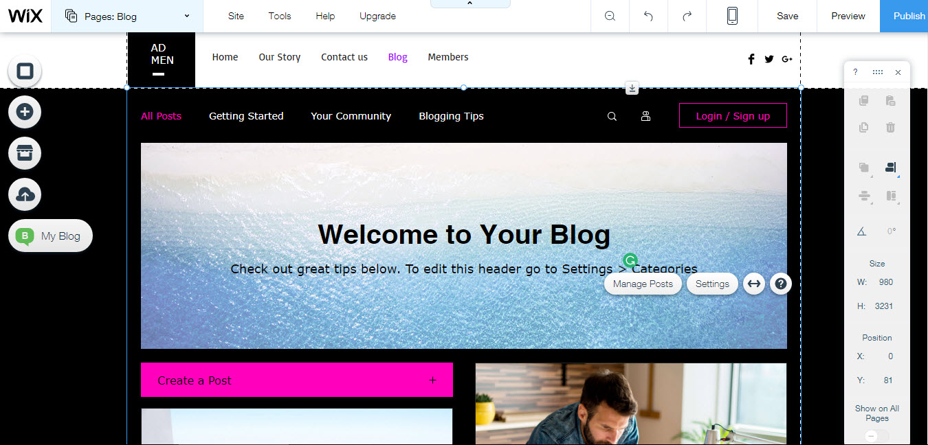 Wix Blog app