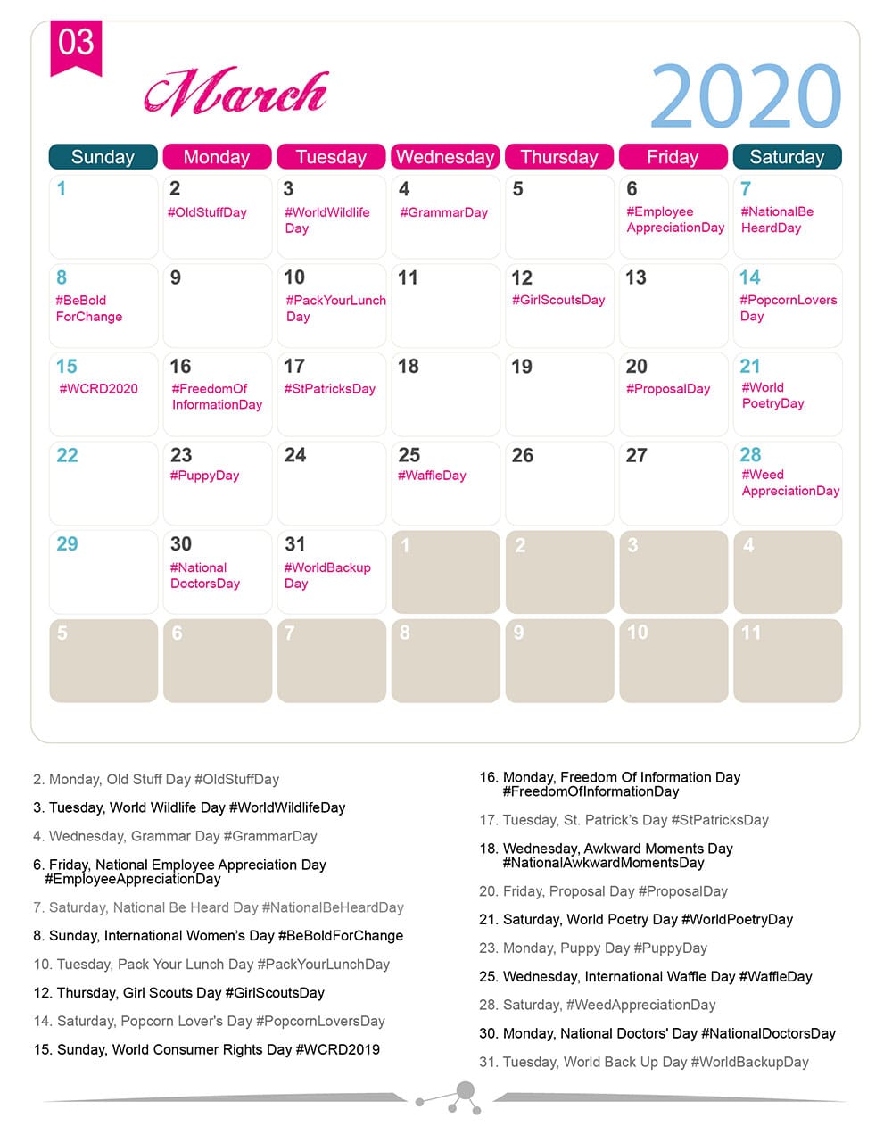 Social Media Calendar Template 2019 from makeawebsitehub.com