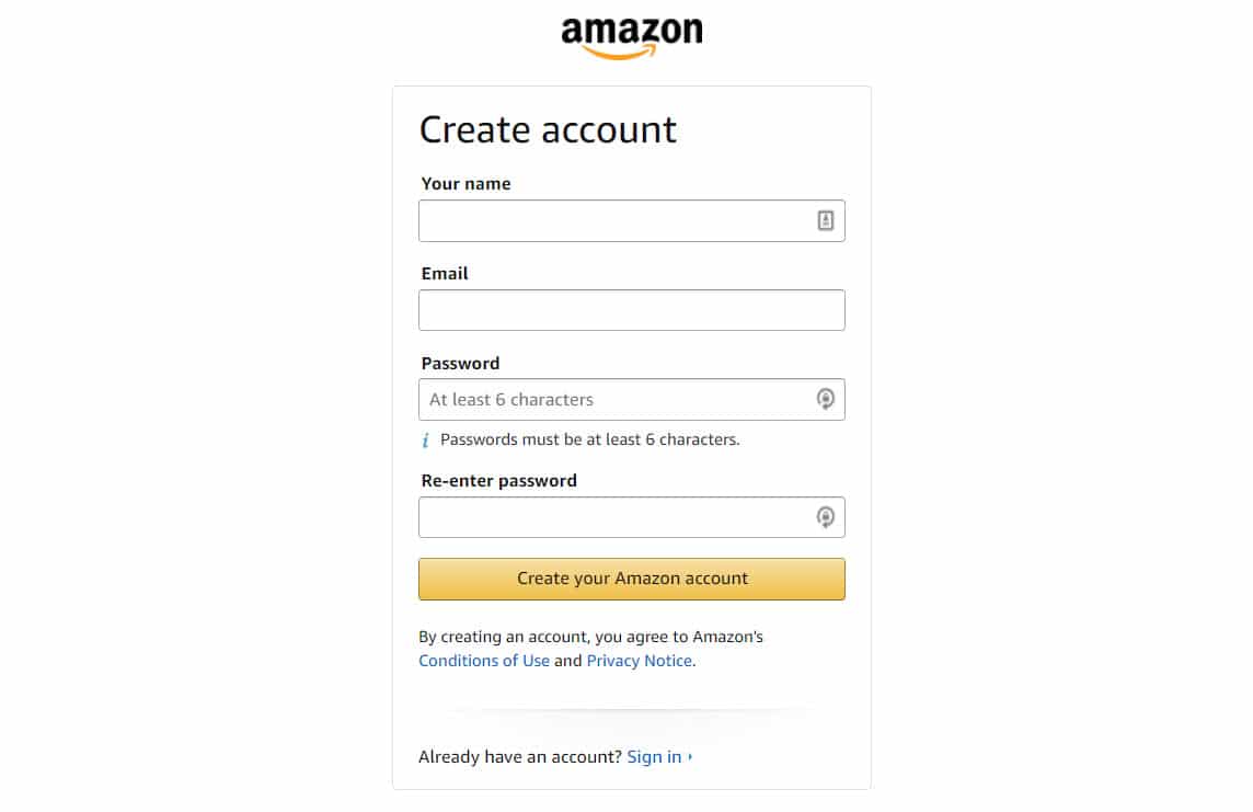 amazon affiliate sign in