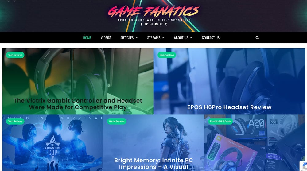 PC gaming news and reviews Website Template